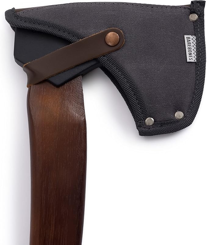 Barebones Felling Axe - Carbon Steel Blade - All-Purpose Axe - Leather Accents - Polyester Sheath
