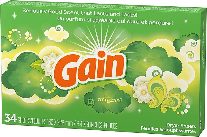 Gain Dryer Sheets - Original - 34 Sheets Per Box - Pack of 2 Boxes