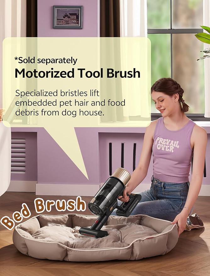 Ultenic Cordless Vacuum Cleaner, 600W 60KPA 65min Runtime, Stick Vacuum with Green Light, Self-Standing & 180° Lay-Flat, Anti-Tangled Brush, Vacuum Cleaners for Home/Hard Floor/Carpet/Pet Hair, U15