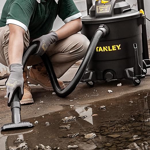 STANLEY 12 Gallon 5.5 Peak HP Wet/Dry Vacuum, 3 in 1 Shop Vacuum Blower,1-7/8"x6 Hose, Range for Garage, Carpet Clean, Workshop with Vacuum Attachments-SL18199P