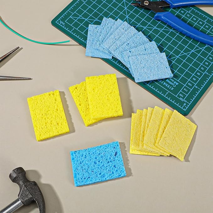 20Pcs Cleaning Pads Soldering Sponge Scouring Pad Scrubbing Pads with Holes Multipurpose for Kitchen Household Cleaning