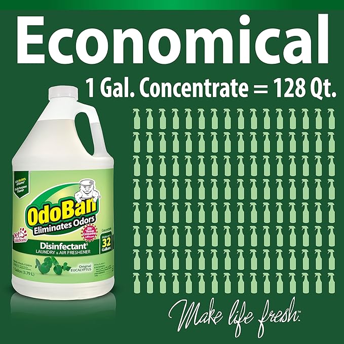 OdoBan Disinfectant Concentrate and Odor Eliminator, 4 Gallons, Original Eucalyptus Scent