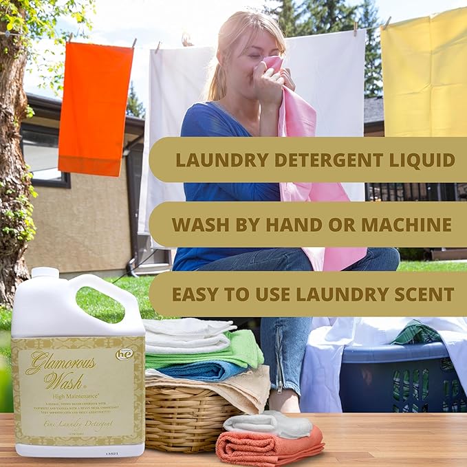 Worldwide Nutrition Bundle Compatible with Tyler Candle Company Glamorous Wash High Maintenance Scent Fine Laundry Liquid Detergent - Hand and Machine Washable - 1 Gal (3.78 L) Container with Keychain