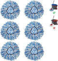 2-Tank Mop Heads Replacements for O-Ceda RinseClean Dual System, Microfiber Refills, Easy Cleaning Mop Repalce Head Blue 6 Pack