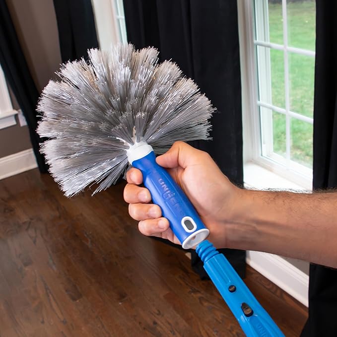 Unger Cobweb & Corner Duster – Dusters for Cleaning, Compatible with Telescopic Poles, Dusting Tools, Great for Ceilings, Moldings, HVAC & Floor Vents, and Corners