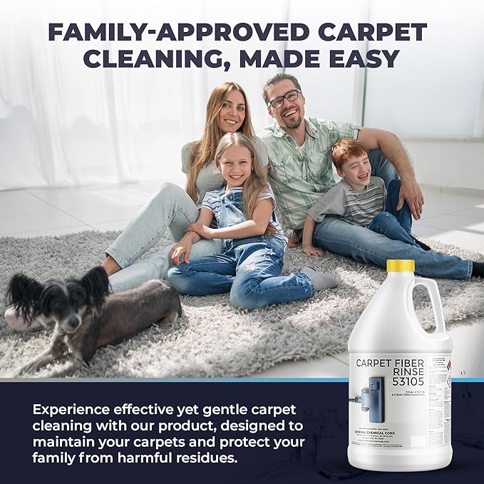 CarpetGeneral- Carpet Fiber Rinse & Odor Neutralizer Solution 53105|Prevent Browning, Bleeding & Odors with Top Carpet Cleaner Liquid|Carpet Fiber Rinse Professional Residue Attracting Agent -1 Gallon