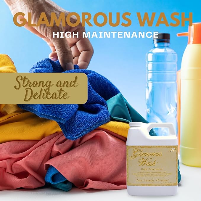 Worldwide Nutrition Bundle Compatible with Tyler Candle Company Glamorous Wash High Maintenance Scent Fine Laundry Liquid Detergent - 907gram (32 Fl Oz) Container with Keychain