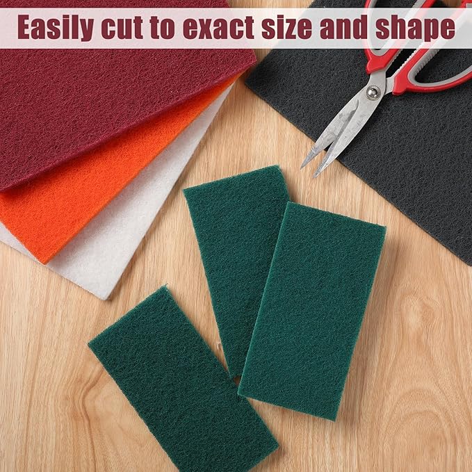 Hoolerry 30 Pcs 6 x 9 Inch Scuff Pad 5 Different Specifications Assortment Scouring Pad General Purpose Non Scratch Scrub Pad Ideal for Garden Automotive Body Tools and Grills Dish Kitchen Cleaning
