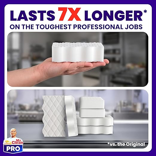 Mr. Clean PRO Magic Eraser Ultra Pro, Bulk Cleaning Sponges for Commercial Grease and Stain Removal, Heavy Duty (26 count)