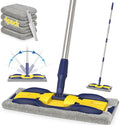 Microfiber Mops for Hardwood Floor Cleaning: MEXERRIS Flat Floor Mop with 4 Washable Pads 59" Adjustable Handle - Dust Dry Mops for Kitchen Bathroom Tile Laminate Wood Vinyl - Home Commercial Mop