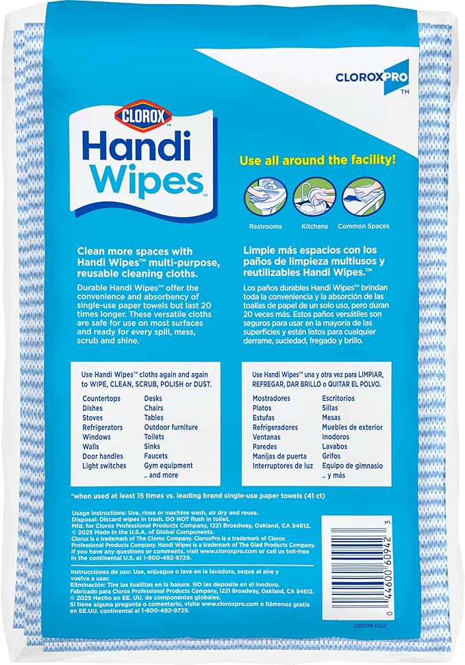 CloroxPro Clorox Handi Wipes Multi Use Reusable Cloths, 72 Count