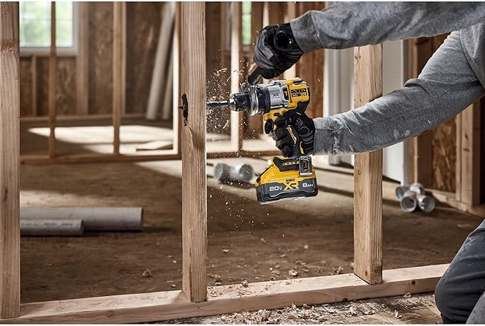 DEWALT 20V MAX XR 1/2 Inch Cordless Hammer Drill Kit with 8AH Battery and Charger (DCD1007WW1)