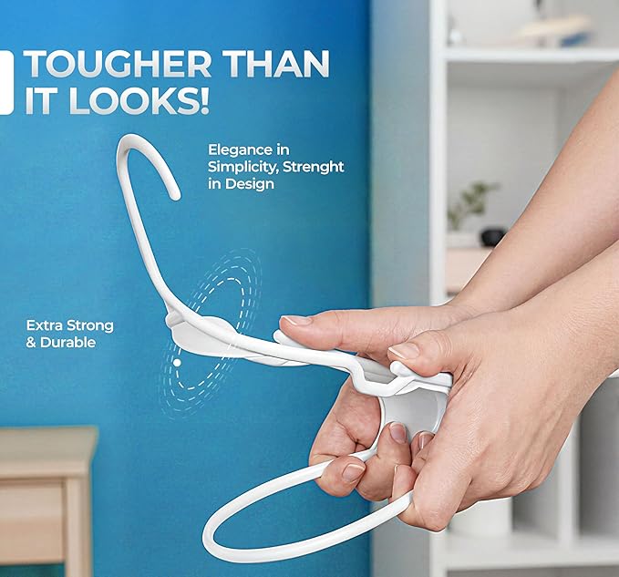 Beddora Plastic Hangers 50 Pack, White Clothes Hangers for Closet Organization and Storage Space-Saving Design, Kids & Adult Coat Hanger for Suits, Shirt & Percheros Ganchos para Colgar Ropa Hangars