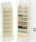 Criusia Shoe Storage, Over the Door Shoe Organizer, Hanging Closet Shoe Storage with Large Deep Pockets, Fits 16–24 Pairs of Sneakers, Sandals, Boots, Beige