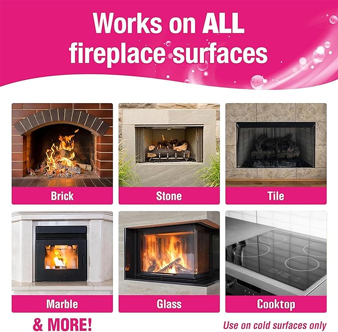 Quick 'n Brite Fireplace Cleaning Kit – Includes 16 oz Fireplace Glass Cleaner, 32 oz Gel Fireplace Cleaner, Scrub Brush, Sponge and Microfiber Towel