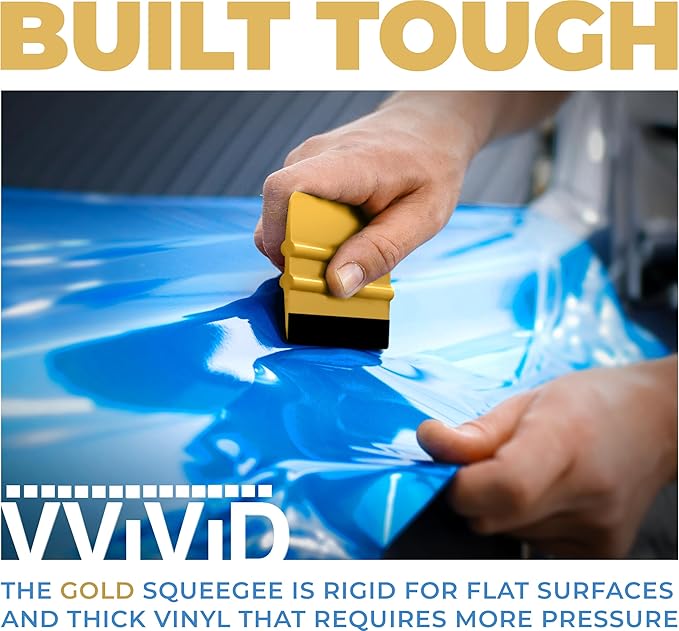 VViViD Gold Vinyl Wrap Squeegee - Nylon-Reinforced Tool for Car Wraps, Window Tint & Decals - (1 Pack)