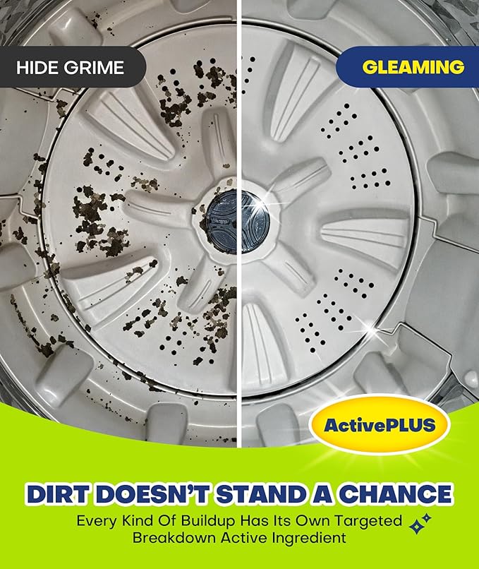 Deep Cleaning Washing Machine Cleaner Tablets, No More Odor & Pet Fur Washing Machine Cleaning Tablets, Washer Cleaner For HE Top Front Load, Septic Safe, 24 Counts/1 Year Supply