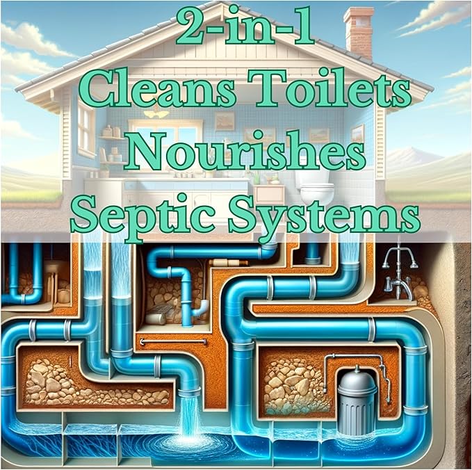 Septic Boost Septic Safe Toilet Bowl Cleaner - Acid-Free Toilet Cleaner with Enzymes for Septic Tank Treatment - Effective Cleaning & Deodorizing Bio-Based Liquid Toilet Bowl Cleaner (1-Gallon)