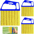 3pcs Window Blind Cleaner Duster Tool,2026 New Cleaning Tools,7 Fingers Washable Microfiber Dusters for Cleaning,Crevice Cleaning Brush, Duster for Venetian Blinds & Air Conditioner Vents（Blue