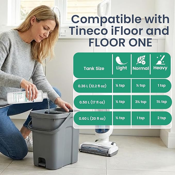 Think Crucial 72x Uses SUPER Concentrate Compatible with Tineco® iFloor & FLOOR ONE (S3/S5/S6) – 6 oz Neutral pH Multi-Surface Floor Cleaning Solution