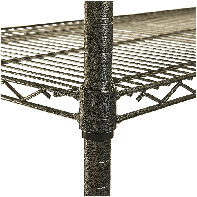 Alera Wire Shelving Starter Kit, Four-Shelf, 48w x 24d x 72h, Black Anthracite