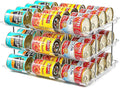 Amllas Can Organizer for Pantry, Stacking Can Storage Organizer Pantry, Automatic Rolling Can Rack for Fridge, 3Tire 3 Columns Can Holder for 36 Cans, Canned Goods Organizer