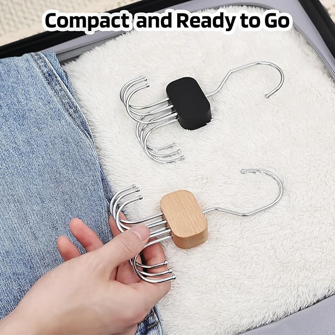 3 Pack Tank Top Hangers, 2026 Upgraded Bra Hanger for Closet Organizer & Storage, 360° Rotating & Foldable Design, Wooden Space-Saving Hanger for Tank Tops, Bras and More (Black)
