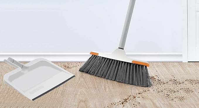 Superio Lightweight Essential Household Broom with Metal 3-Part Handle Indoor and Outdoor Use