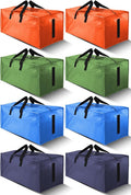 HOMESURE 8 Pack Large Strong Moving Bags with Zippers & Carrying Handles - Water-Resistant - Heavy Duty Storage Tote for Space Saving, Fold Flat, Alternative to Moving Box (Multicolored)