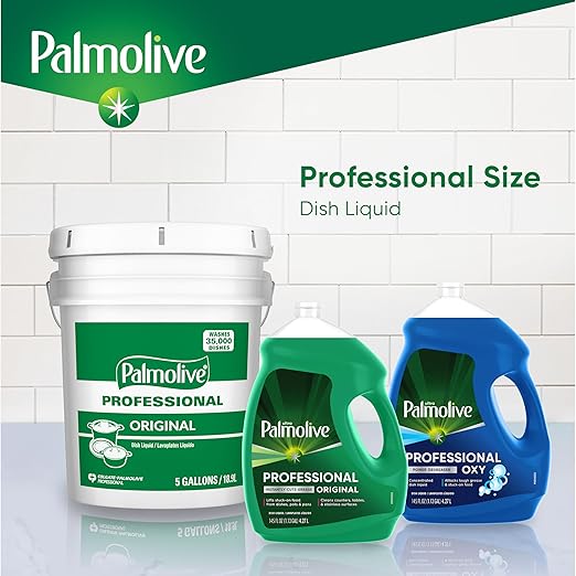 Palmolive Professional Dishwashing Liquid Dish Soap, Oxy Power Degreaser - 145 Fluid Ounce(Pack of 4)
