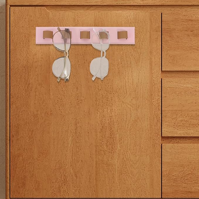 SUPVOX Wooden Eyewear Organizer Wall-Mounted Sunglasses Rack with Compartments Eyeglasses Holder Stand for Entryway Bedroom Bathroom Storage