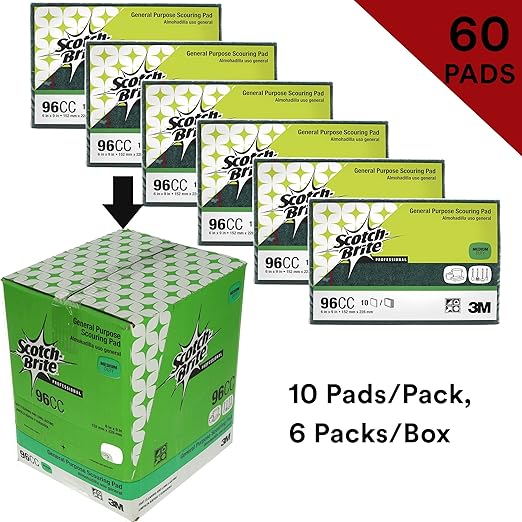 Scotch-Brite General Purpose Scouring Pad 96CC, 6 in x 9 in, 10/Pack, 6 Pack/Case