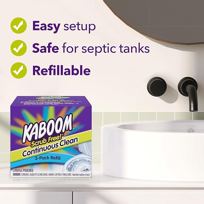 3-Pack Refill – Kaboom Scrub Free! Continuous Clean with OxiClean