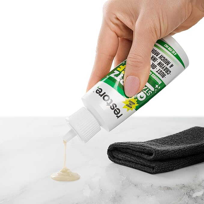 Quartz Stain Off – Quartz Countertop Stain Remover Cream & Deep Cleaner | Removes Coffee, Water, Grease & Food Stains | Non-Abrasive, Scratch-Free