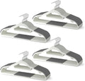 40 Pack Heavy Duty Plastic Hangers, Non Slip Clothes Hangers with Rubber Pads and 360° Hook - Thin Space Saving Hanger, Closet Organizer for Shirt, Pants, Suit, Skirt,Coat - Gray