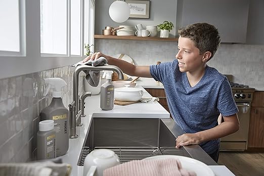 KOHLER K-EC23723-NA Faucet Cleaner, Kitchen and Bathroom Cleaner, Streak Free Shine, Ammonia and Alcohol Free, 28 FL Oz