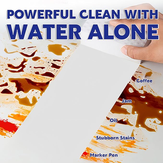 30 Pack 4X Density Magic Melamine Sponge Eraser, GRS Certified Cleaning Sponge Extra Durable & Long Lasting, Stovetop Cooktop Cleaner Sponge for Kitchen Glass Marble