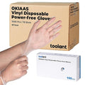 OKIAAS Disposable Gloves M, Bulk of 1000 Pcs|Latex and Powder-Free Clear Vinyl Gloves for Household, Food Handling, Lab Work and more, 10 Dispenser Boxes