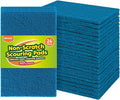 Non-Scratch Scouring Pads, 24Pcs Household Scour Pads for Kitchen, Garage and Outdoors, Reusable Dish Scrubber Pads for Pan and Metal Grill - Blue