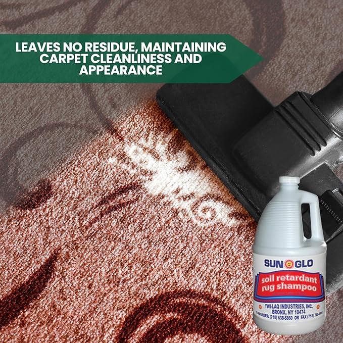 Sun-Glo Soil Retardant Rug Shampoo - High-Efficiency Bonnet Cleaning Solution (4x1 Gallon Case)