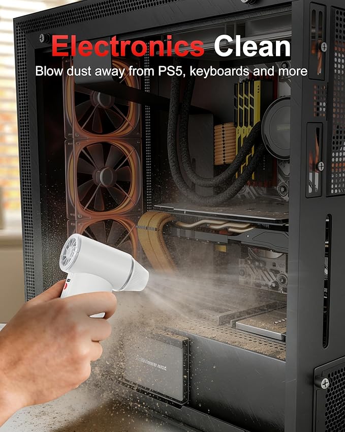 GOOLOO F3 Electric Air Duster- 150000RPM 52m/s Super Power Car Duster, Variable Speed Air Duster Rechargeable with Fast Charging, Mini Dust Blower for Computer, Keyboard, House, Outdoor and Car