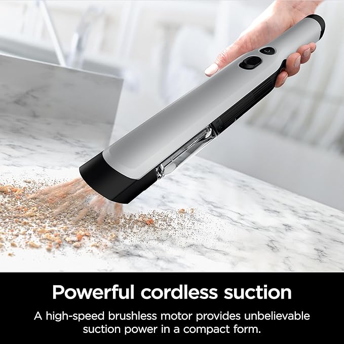 Shark WANDVAC Cordless Hand Vac, Lightweight, Versatile and Portable at 1.4 lbs., Powerful Suction, Charging Dock, One-Touch Empty, NEW Furfins Tool & Crevice Tool for Pet & Home, Gray, WV201WH