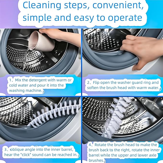 Washing Machine Cleaning Brush, Washing Machine Brush Washing Machine Cleaner Front Load Washer Cleaner Brush Load Washer Cleaner Drum Washing Machine Cleaning Tools