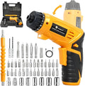 MulWark Electric Screwdriver Set, 4V Cordless Screwdriver with 46 Precision Driver Bit Set in Carrying Case Rechargeable 2-Position Handle, Powered Screwdriver Kit for Home Improvement, DIY Projects