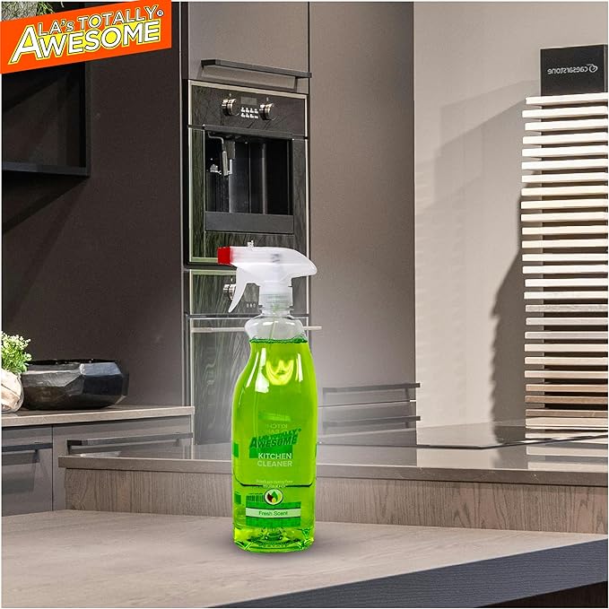 La's Totally Awesome Daily Kitchen Cleaner Spray, For Sink, Cooktop, Oven and more, Plant-Derived Formula, 32 Fl Oz (Pack of 8)