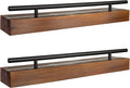 Floating Shelf Spice Rack - Multipurpose Pantry, Kitchen & Bathroom Wall Mounted Organizer for Spices, Essential Oils - Rustic Wood Hanging Shelving for Home - Solid Pine