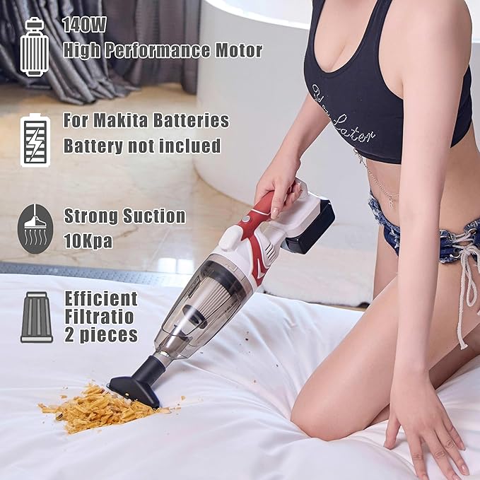 Cordless Vacuum Cleaner for Makita 18V Battery, Handheld Vacuum EasyClean Wet Dry Use,Wireless Vacuum for Car,Home, Boat,Workshop, Pet Hair, Furniture Cleaning (Tool Only No Battery)