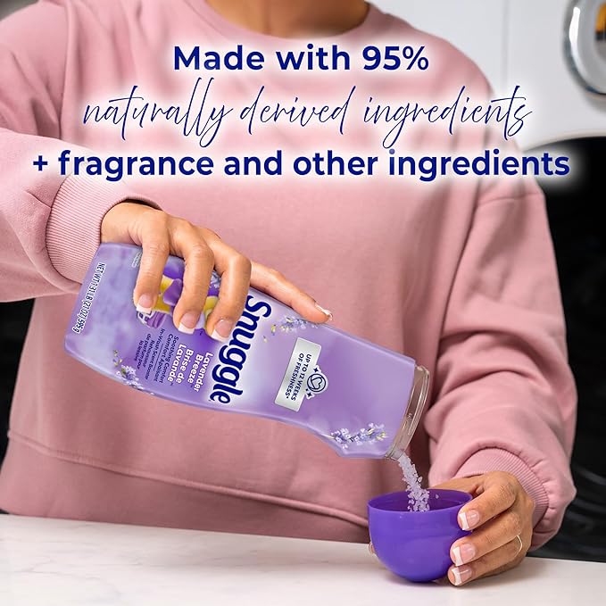 Snuggle In Wash Scent Booster, 21 Oz, 4 Pack, Lavender Breeze, Laundry Beads for Long-Lasting Freshness, Fragrance Enhancer for Clothes, Bedding & Activewear, HE Safe