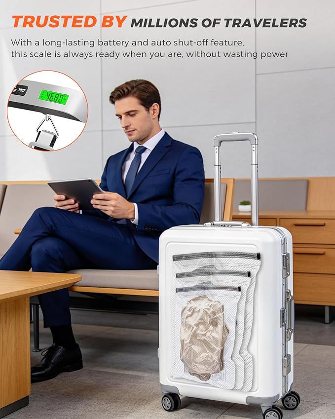15 Pack Vacuum seal Bags for Clothing Travel with -60000Pa Electric Pump & Luggage Scale, Travel Essentials for Suitcase, Space Saver Compression Packing Bags to Check Luggage Weight & Avoid Fees
