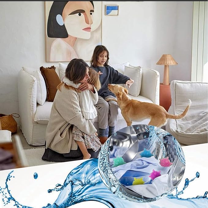 Pet Hair Remover for Laundry, 9PCS Non-Toxic Lint Remover Washing Balls Reusable Dryer Balls Pet Hair Dryer Ball Lint Remover for Laundry Pet Fur Remover for Laundry Bedding Clothes